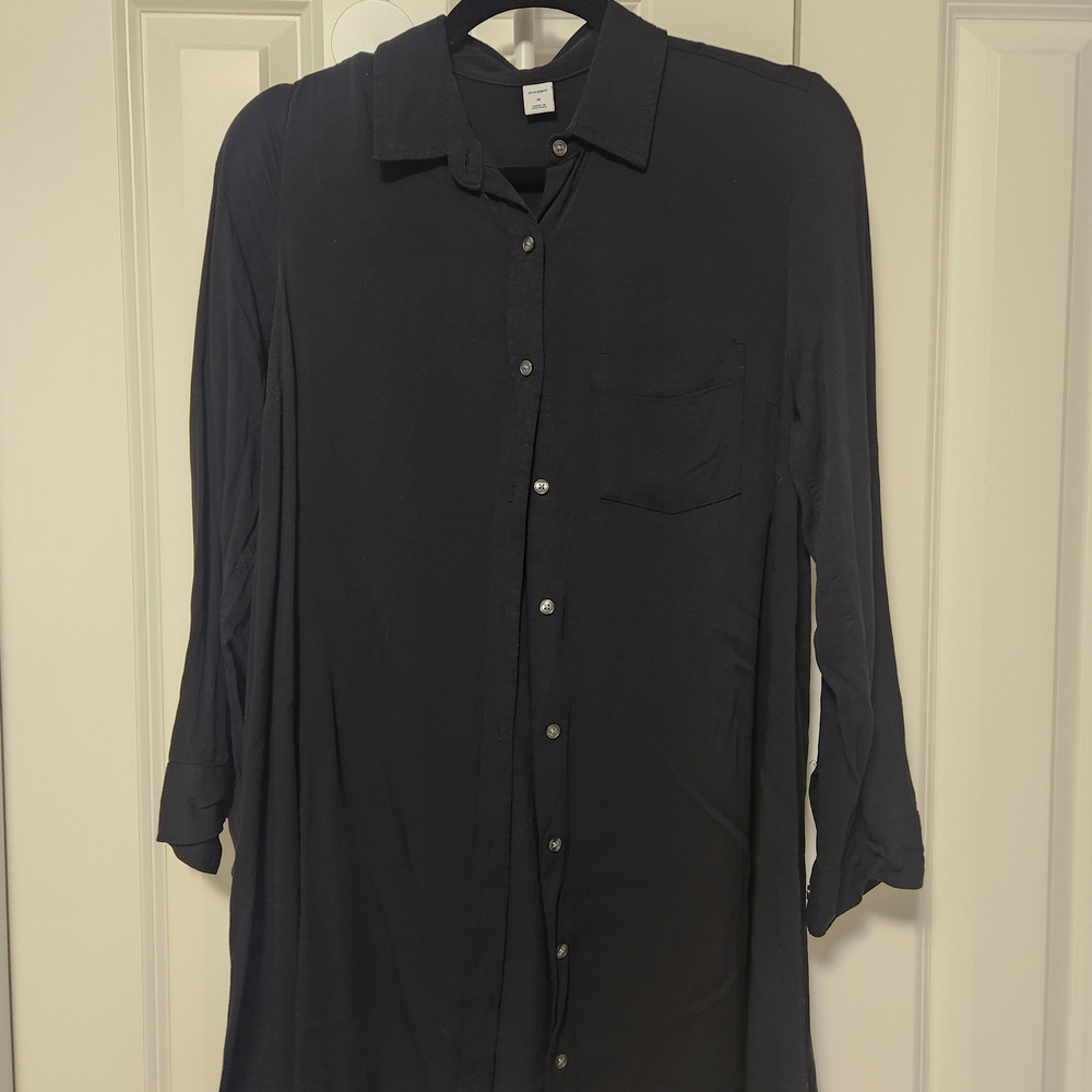 Women's Black Button Up Shirt Dress